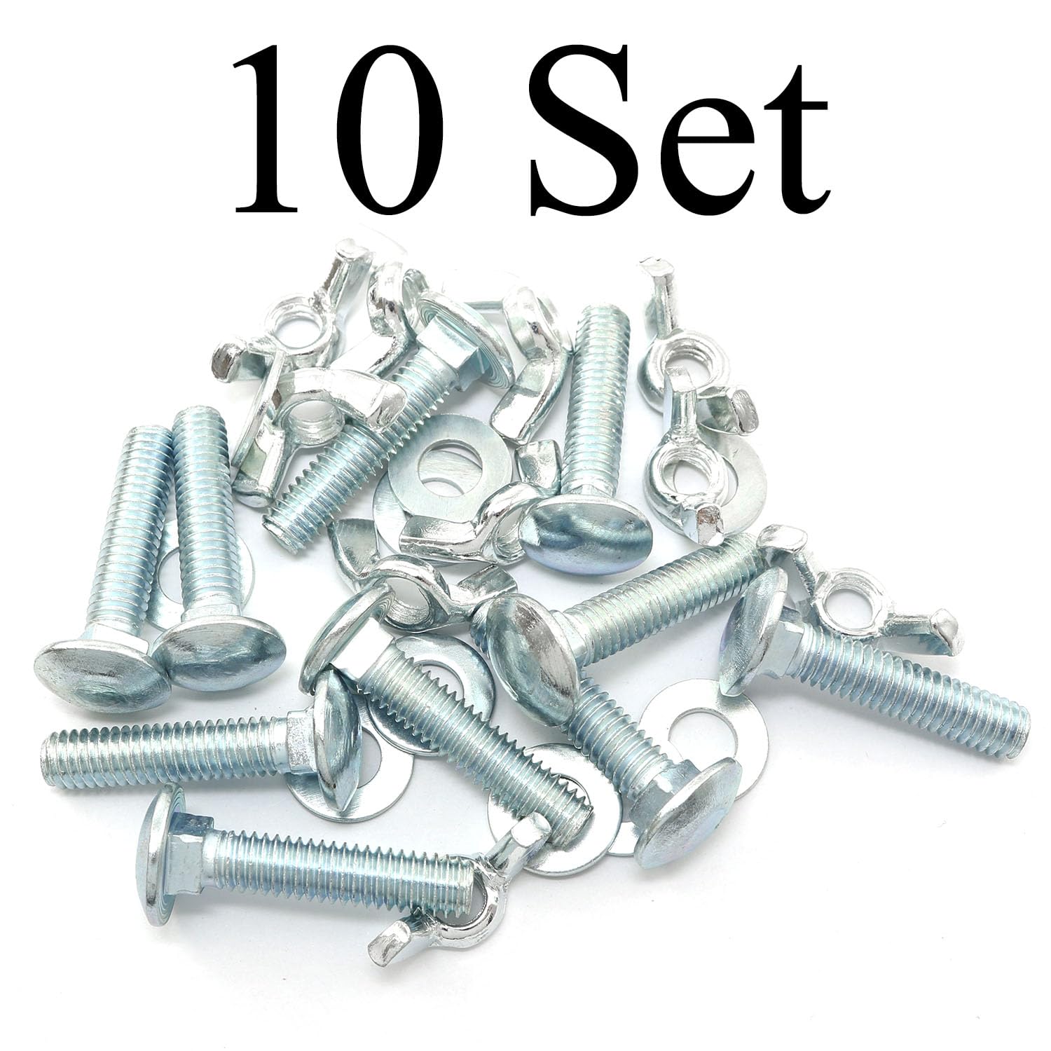 Pro Bamboo Kitchen 10pcs Carriage Bolts Wing Nuts Wing Screw 5/16